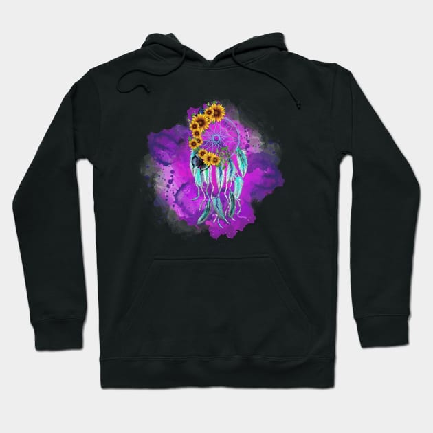 Purple Sunflower Splash Hoodie by digitaldoodlers